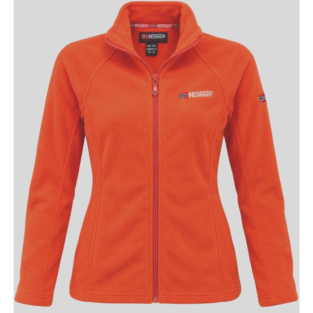 Geographical Norway Fleece Jacket Tug Full Zip Womens 10 Coral Orange Expedition